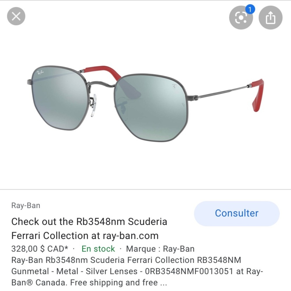 Ray-Ban Scuderia Ferrari Collection Sunglasses - Silver and Red
